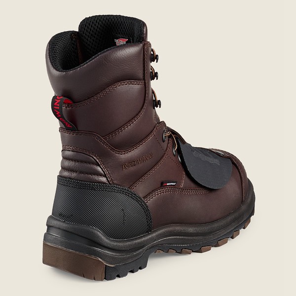 Mens Red Wing King Toe® - 8-inch Waterproof Csa Metguard Toe - Safety Boots Black/Brown - XGK715239